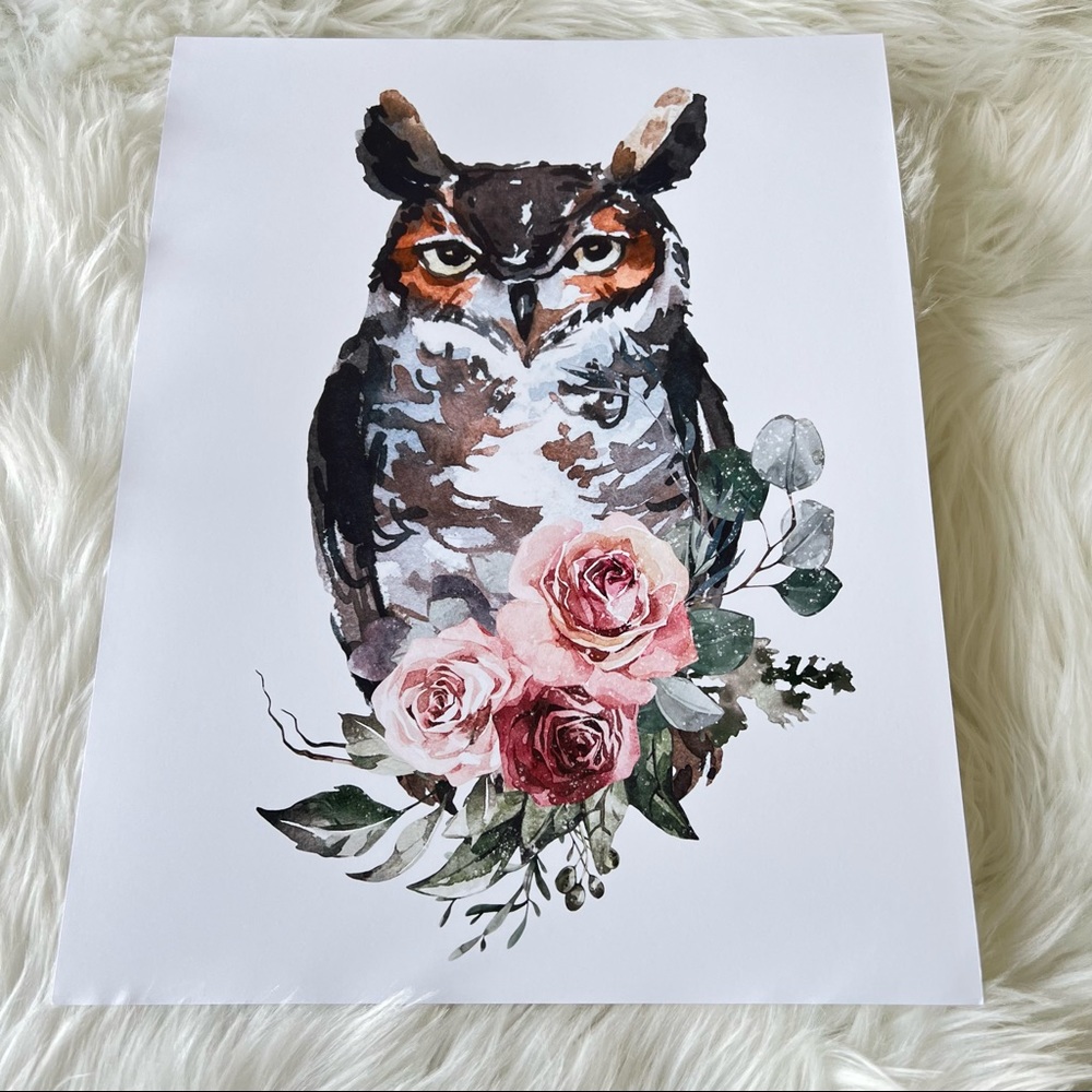 Owl Watercolor Wall Art Print Poster  Unframed - Picture 15 of 15